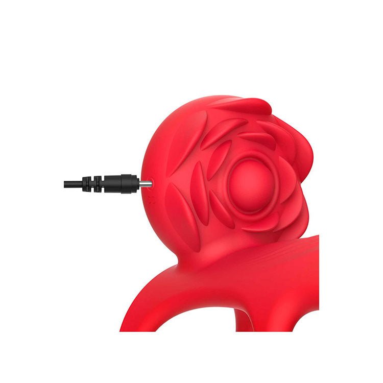 Adam And Eve Vibrating Rose Couples Cage Wireless Remote - COCK RINGS