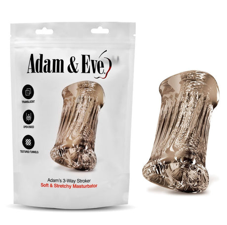 Adam & Eve Adam's 3 - Way Stroker - Clear Triple Hole Stroker - MASTURBATORS
