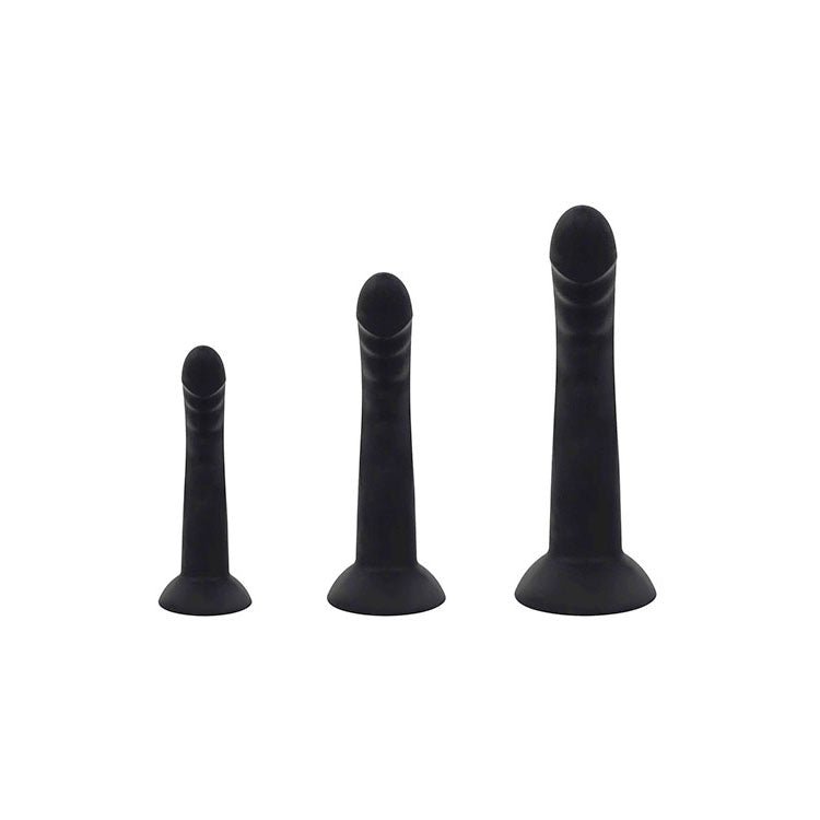 Adam & Eve ADAMS RIDGED TRIO - Black Anal Training Kit - Set of 3 Sizes - ANAL TOYS - Naughty by Nature Adult Store