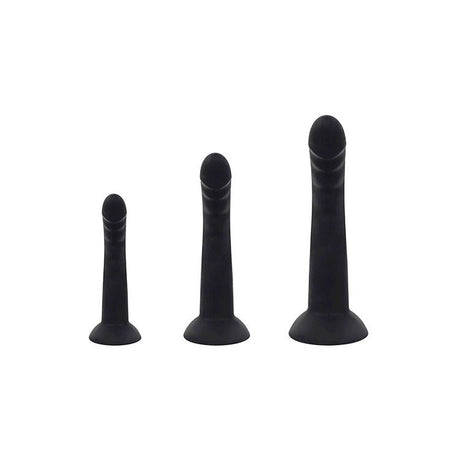 Adam & Eve ADAMS RIDGED TRIO - Black Anal Training Kit - Set of 3 Sizes - Naughty by Nature Adult Store