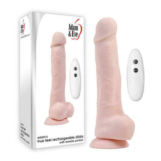 Adam & Eve Adam's True Feel Rechargeable Dildo - Flesh 17.8 cm (7'') USB Rechargeable Vibrating Dong - DONGS
