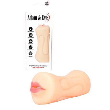 Adam & Eve Bang & Blow Deep Throat Stroker - Flesh Vagina & Mouth Dual Ended Stroker - MASTURBATORS