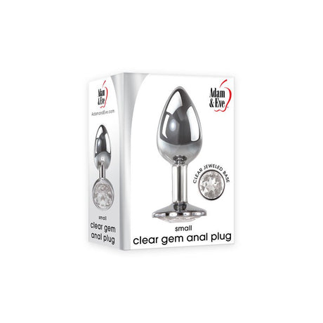 Adam & Eve Clear Gem Anal Plug - Small - Metallic 7.1 cm Small Butt Plug with Clear Gem Base - ANAL TOYS