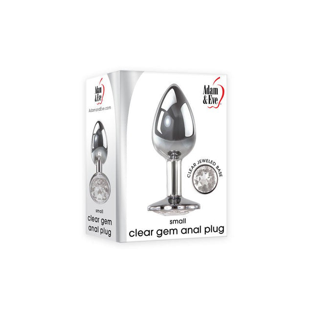 Adam & Eve Clear Gem Anal Plug - Small - Metallic 7.1 cm Small Butt Plug with Clear Gem Base - ANAL TOYS