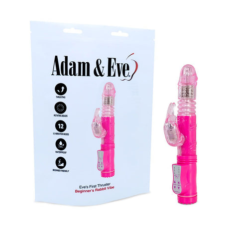 Adam & Eve Eve's First Thruster - Pink 24.75 cm (9.75'') Thrusting Rabbit Vibrator - VIBRATORS - RABBIT