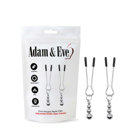 Adam & Eve Eve's Naughty Nipple Clips - Set of 2 - BONDAGE - TOYS