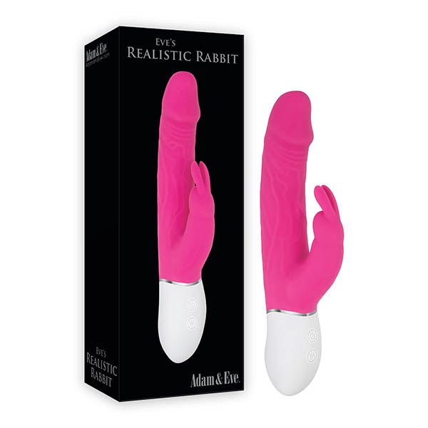 Adam & Eve Eve's Realistic Rabbit - Pink 21.6 cm USB Rechargeable Rabbit Vibrator - VIBRATORS - RABBIT