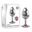 Adam & Eve Pink Gem Anal Plug - Medium - Silver Medium 8.2 cm Metal Butt Plug with Pink Gem - ANAL TOYS
