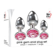 Adam & Eve Pink Gem Anal Plug Set - Set of 3 Sizes - Naughty by Nature Adult Store