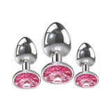 Adam & Eve Pink Gem Anal Plug Set - Set of 3 Sizes - Naughty by Nature Adult Store