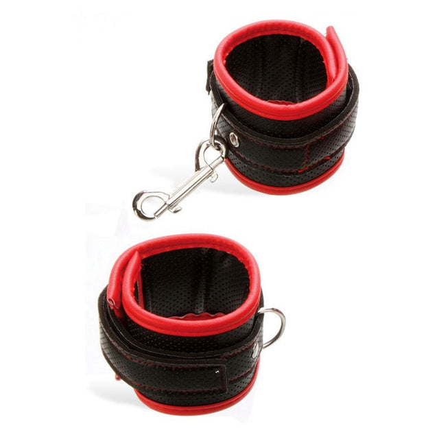 Adam & Eve SCARLET COUTURE BONDAGE CUFFS - Black/Red - Naughty by Nature Adult Store