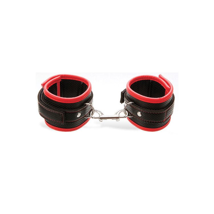 Adam & Eve SCARLET COUTURE BONDAGE CUFFS - Black/Red - Naughty by Nature Adult Store