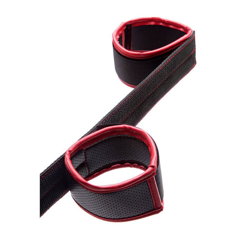 Adam & Eve Scarlet Couture Spreader Bar - Black/Red - Naughty by Nature Adult Store