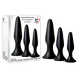Adam & Eve Silicone Booty Boot Camp Training Kit - Black Butt Plugs - Set of 3 Sizes - ANAL TOYS