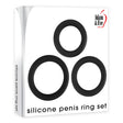 Adam & Eve Silicone Penis Ring Set - Black Cock Rings - Set of 3 Sizes - COCK RINGS