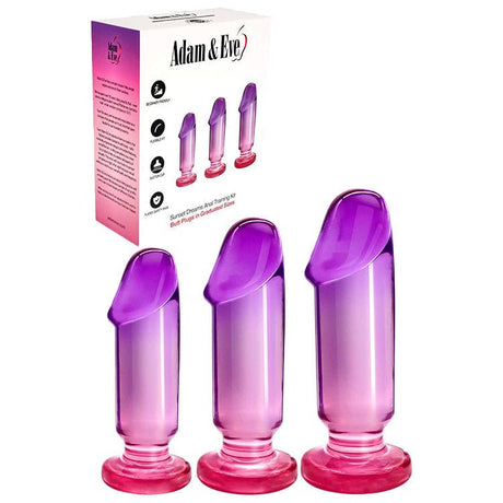 Adam & Eve SUNSET DREAMS Anal Training Kit - Set of 3 Plugs - ANAL TOYS