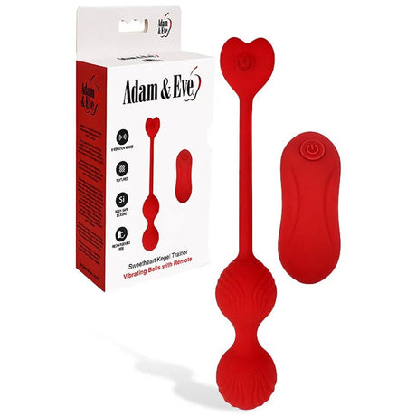 Adam Eve Sweetheart Kegel Trainer Red USB Rechargeable Vibrating Balls Remote - KEGEL TOYS