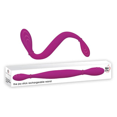 Adam & Eve The Joy Stick Rechargeable Wand - Purple 36.5 cm (14.5'') USB Rechargeable Dual Vibrating Double Dong - DONGS