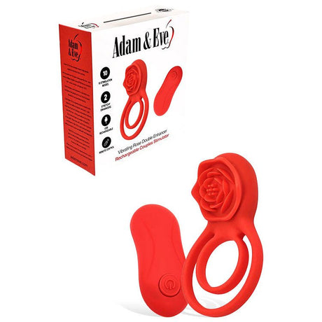 Adam & Eve VIBRATING ROSE DOUBLE ENHANCER - Naughty by Nature Adult Store