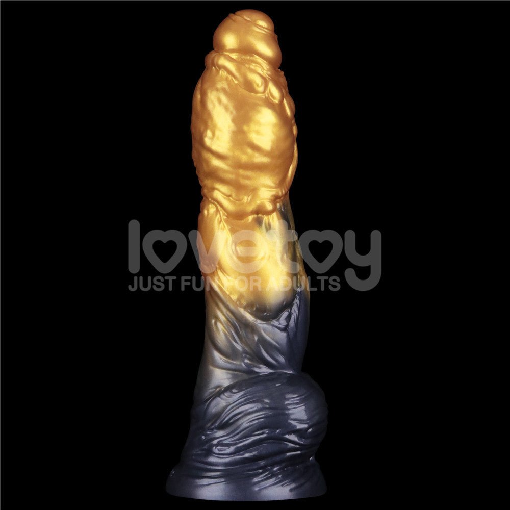 Aerosx 10 Inch Dual Density Inflatable Dildo Gold Blue 33 Cm Inflatable Fantasy Experience - DONGS