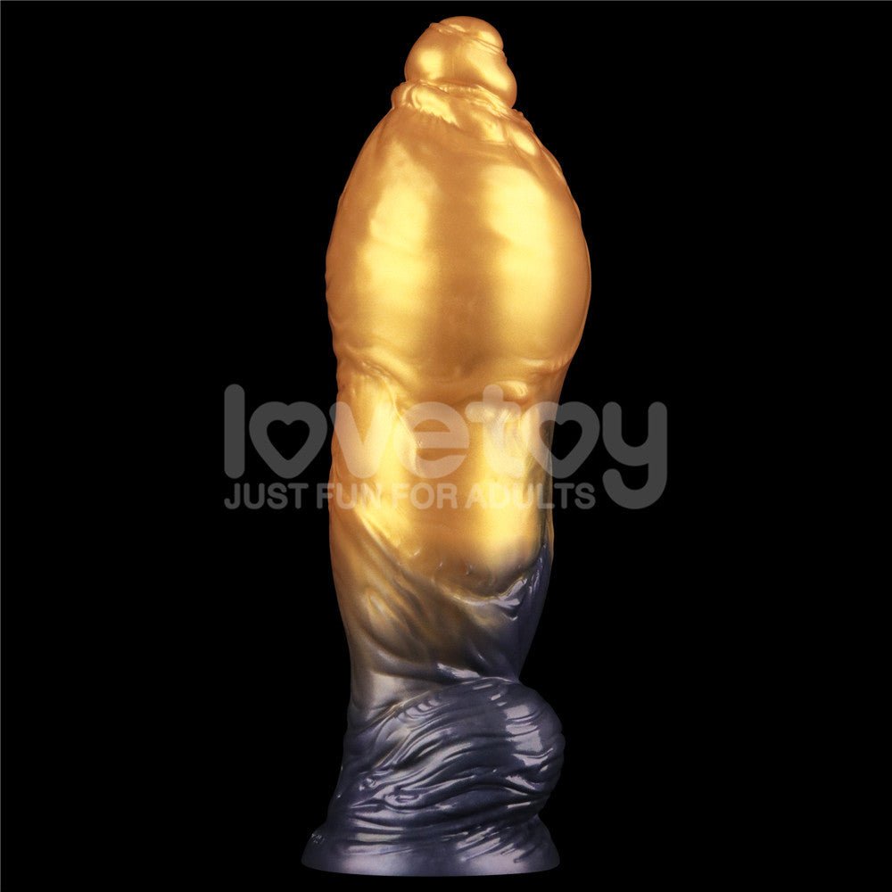 Aerosx 10 Inch Dual Density Inflatable Dildo Gold Blue 33 Cm Inflatable Fantasy Experience - DONGS