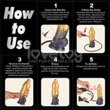 Aerosx 10 Inch Dual Density Inflatable Dildo Gold Blue 33 Cm Inflatable Fantasy Experience - DONGS