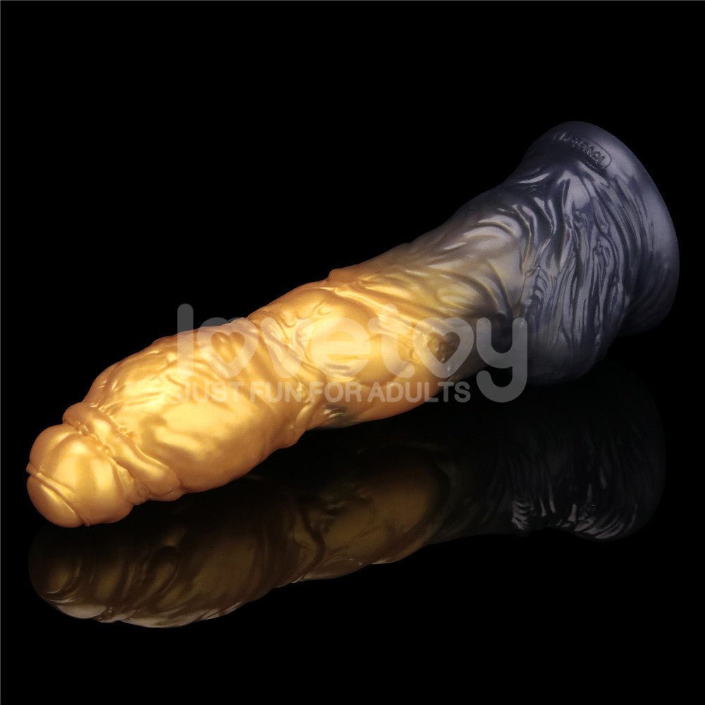 Aerosx 10 Inch Dual Density Inflatable Dildo Gold Blue 33 Cm Inflatable Fantasy Experience - DONGS