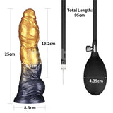 Aerosx 10 Inch Dual Density Inflatable Dildo Gold Blue 33 Cm Inflatable Fantasy Experience - DONGS
