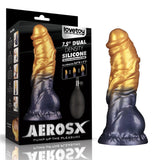 Aerosx 7.5 Inch Dual Density Inflatable Dildo - Gold/Blue 24 cm Inflatable Fantasy Dildo - DONGS