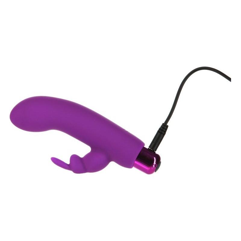 Alices Bunny Rechargeable Bullet w Rabbit Sleeve Purple - Adult Toys