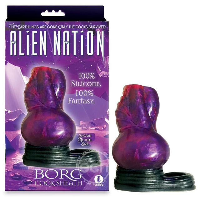 Alien Nation - Borg - Purple/Black 11.5 cm Penis Sheath - SLEEVES