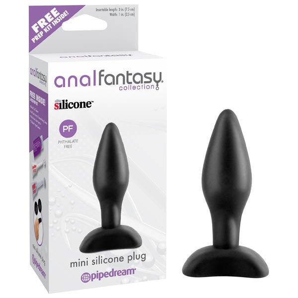 Anal Fantasy Collection Mini Silicone Plug - Black (3'') - ANAL TOYS