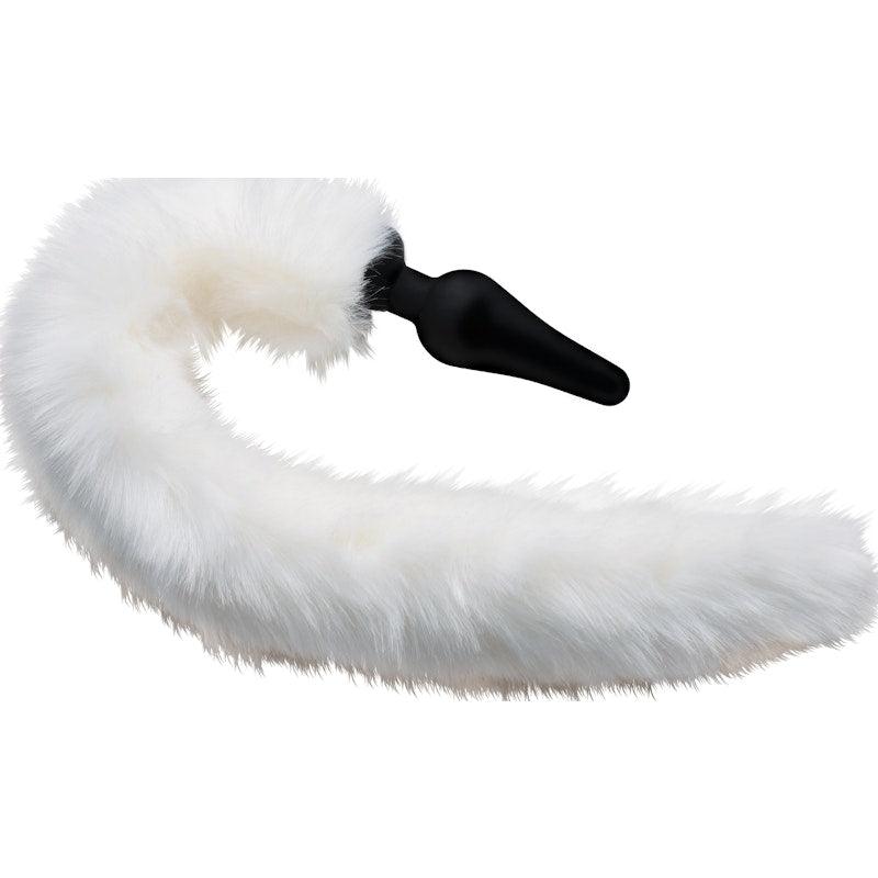 Anal Plug and Ears Set White Fox Tail - Adult Toys