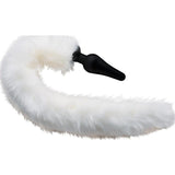 Anal Plug and Ears Set White Fox Tail - Adult Toys