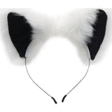 Anal Plug and Ears Set White Fox Tail - Adult Toys