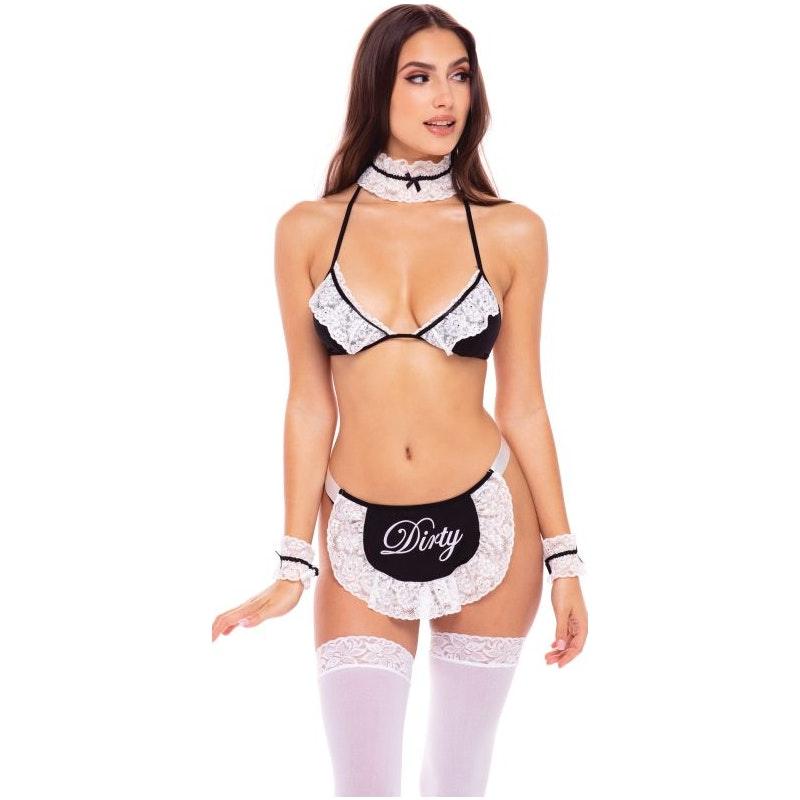 At Your Service Maid 6 Pc Black/White - Lingerie