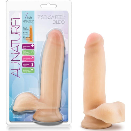 Au Naturel 7in Sensa Feel Dildo Beige - Naughty by Nature Adult Store