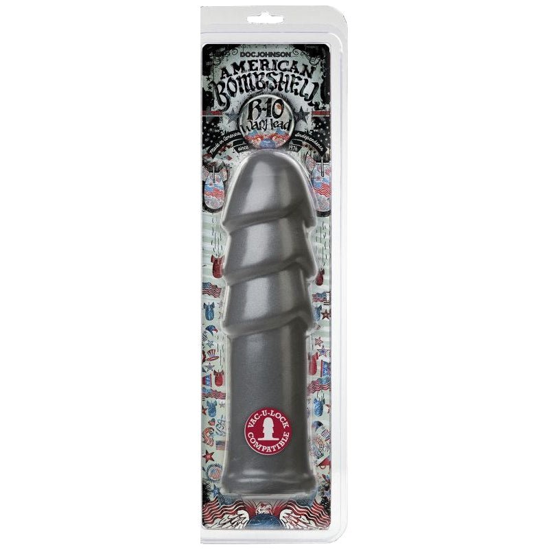 B - 10 Warhead 10in Anal Dildo Gun Metal - Adult Toys