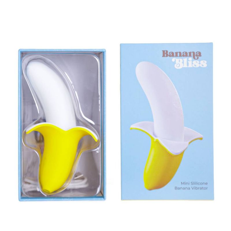 Banana Bliss 13cm Silicone Slimline Vibrator Massager - Adult Toys