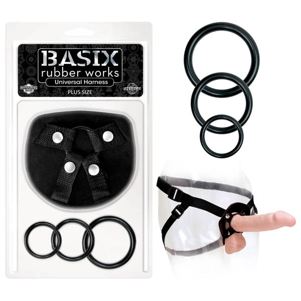 Basix Rubber Works Universal Harness - Plus Size (No Probe Included) - STRAP - ONS