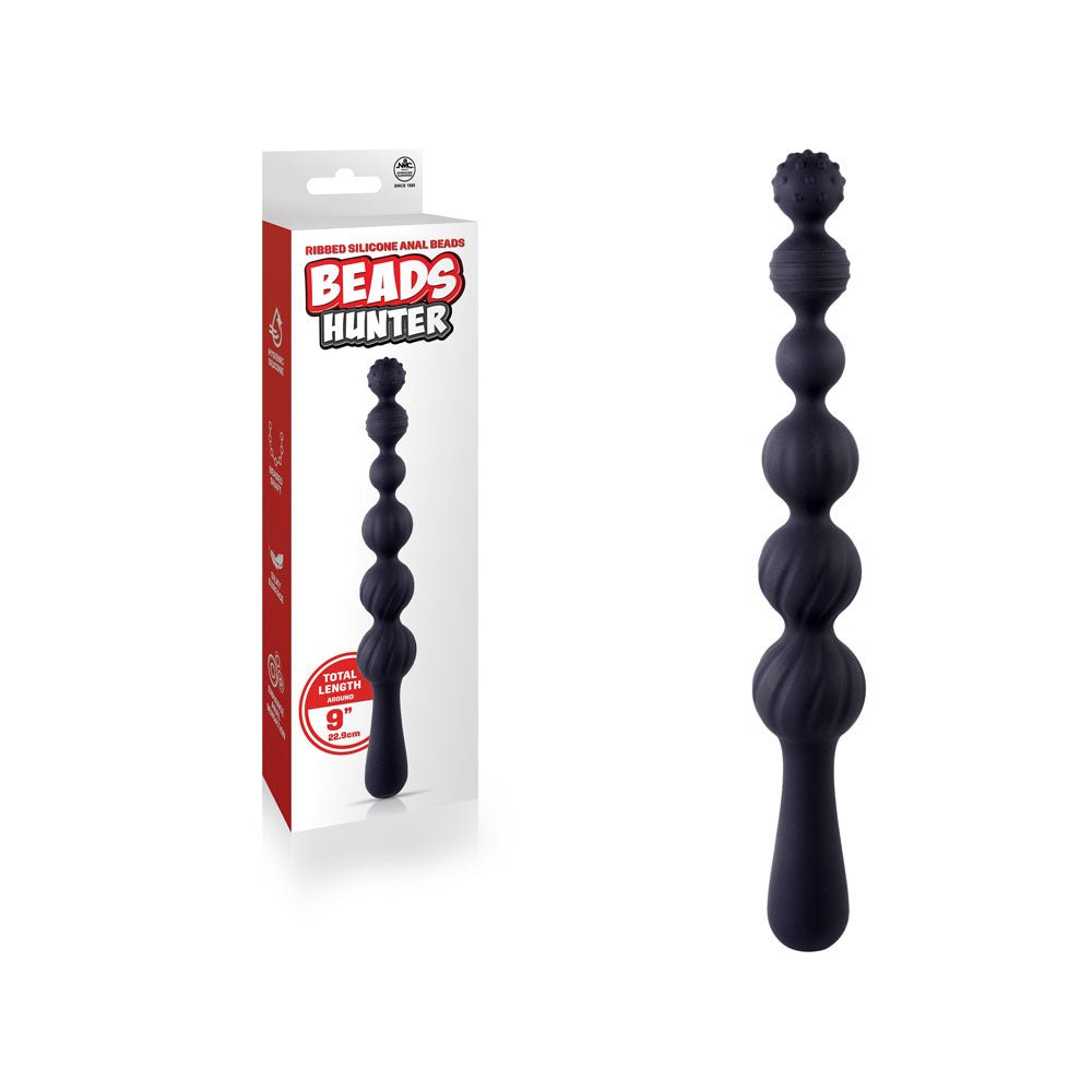 Beads Hunter - Black - Black 22.9 cm Anal Beads - ANAL TOYS