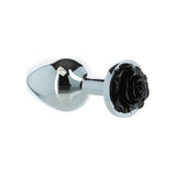Black Rose 3in Metal Butt Plug - Adult Toys