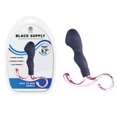 Black Silicone Prostate Plug 9.4 cm for Anal Pleasure - ANAL TOYS