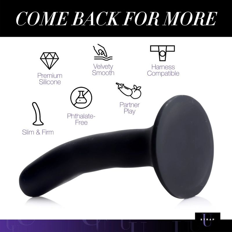 Black Silicone Strap-On Dildo Small - Adult Toys