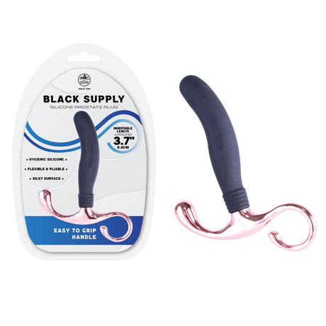 Black Supply Silicone Prostate Plug 9.4 cm for Anal Pleasure - ANAL TOYS