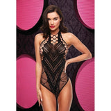 Bling Bling Fishnet Bodysuit Black - Lingerie