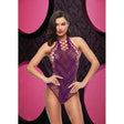 Bling Bling Fishnet Bodysuit Purple - Lingerie