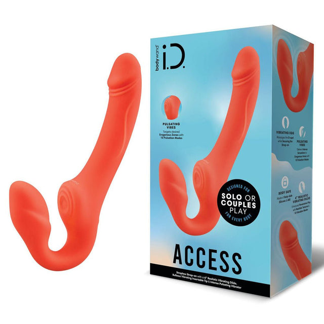 Bodywand ID Access Strapless Strap - On - Orange 15.2 cm USB Rechargeable Strapless Strap - On - STRAP - ONS