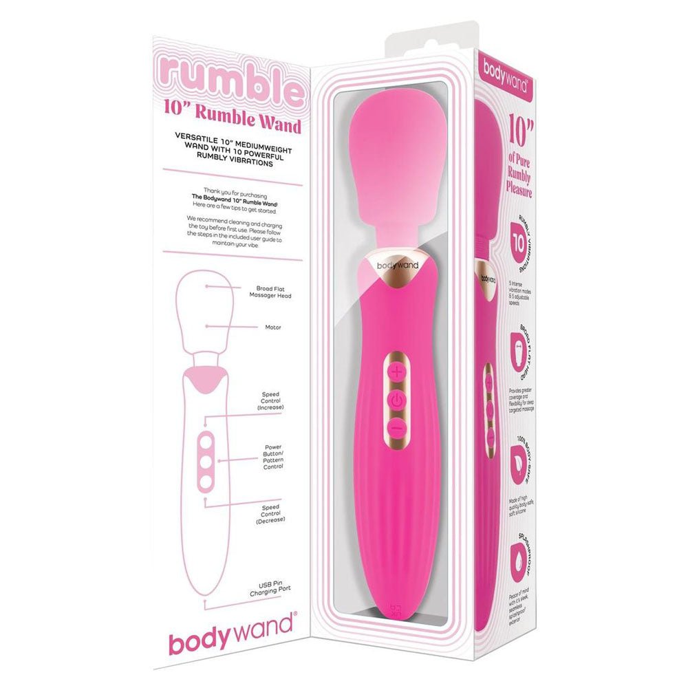 Bodywand Rumble Wand 10 Inch Massage Wand Hot Pink - VIBRATORS