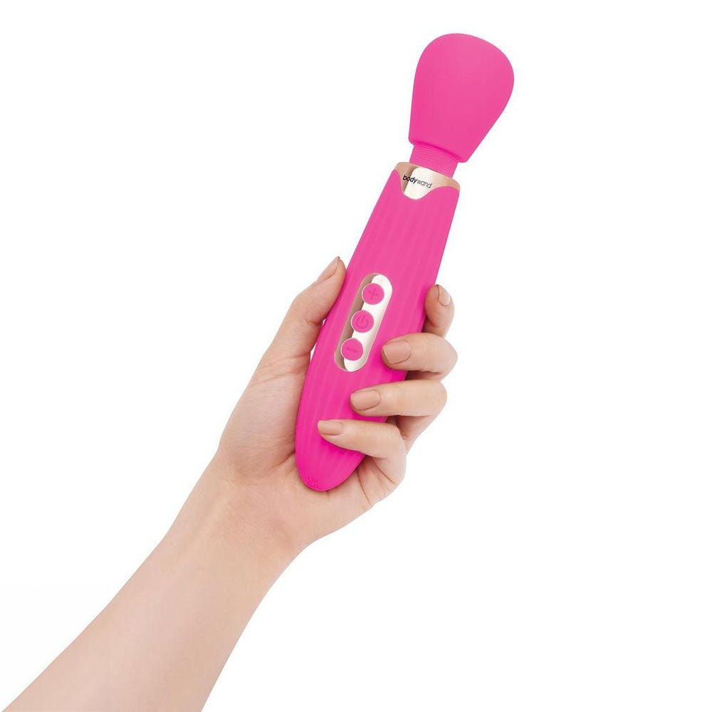 BodyWand Rumble Wand 8 Inch Hot Pink Silicone USB Rechargeable Massage Wand for Deep Rumbling Stimulation - VIBRATORS